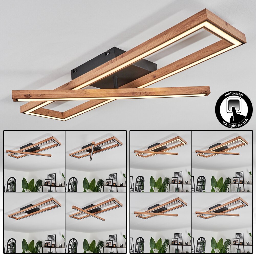 Fairburn Deckenleuchte LED Holzoptik, Schwarz, 1-flammig main product photo
