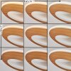 Abonakope Deckenleuchte LED Holzoptik, Naturfarben, Schwarz, 2-flammig, Fernbedienung, Farbwechsler