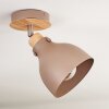 Brunnen Deckenleuchte Braun, Holzoptik, Taupe, 1-flammig