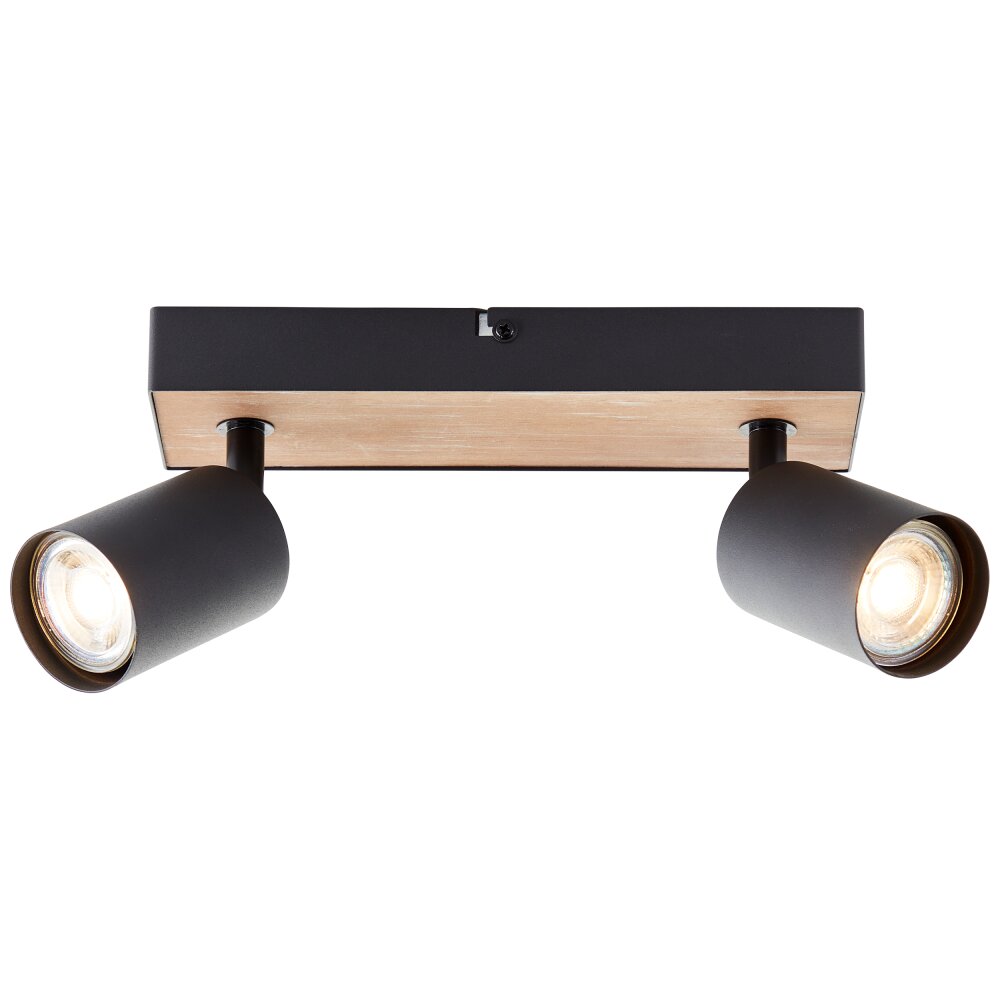 Brilliant Jello Wood Deckenleuchte Naturfarben, Schwarz, 2-flammig main product photo