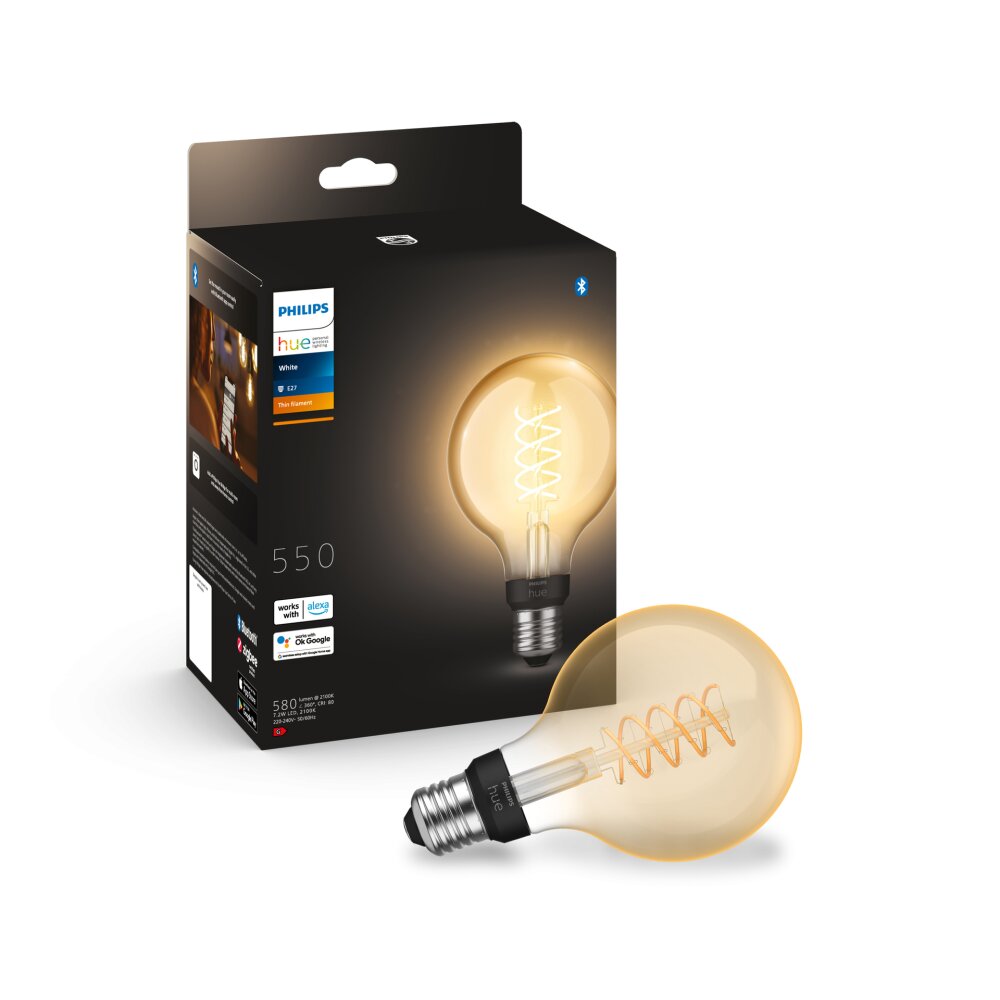 Philips Hue E27 LED 7 Watt 2100 Kelvin 550 Lumen main product photo