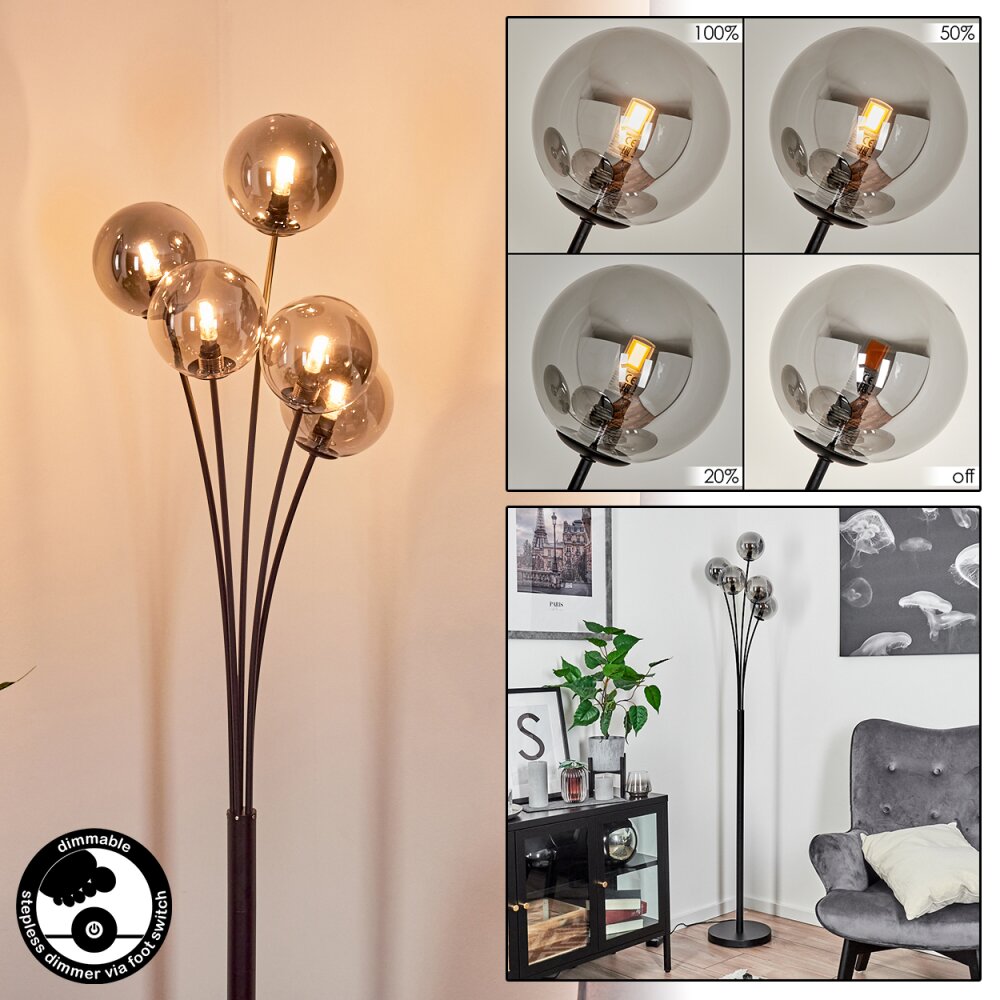 Bernado Stehleuchte Schwarz, 5-flammig main product photo