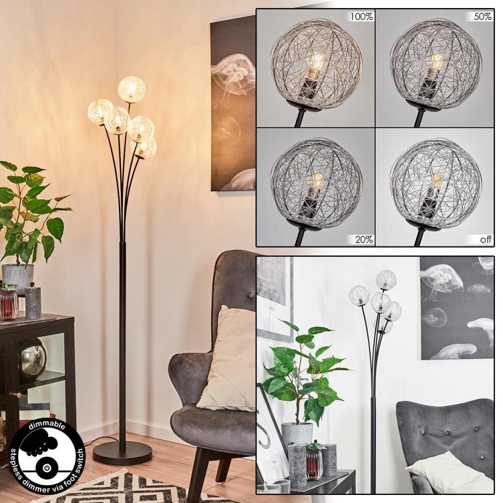 Bernado Stehleuchte Schwarz, 5-flammig main product photo