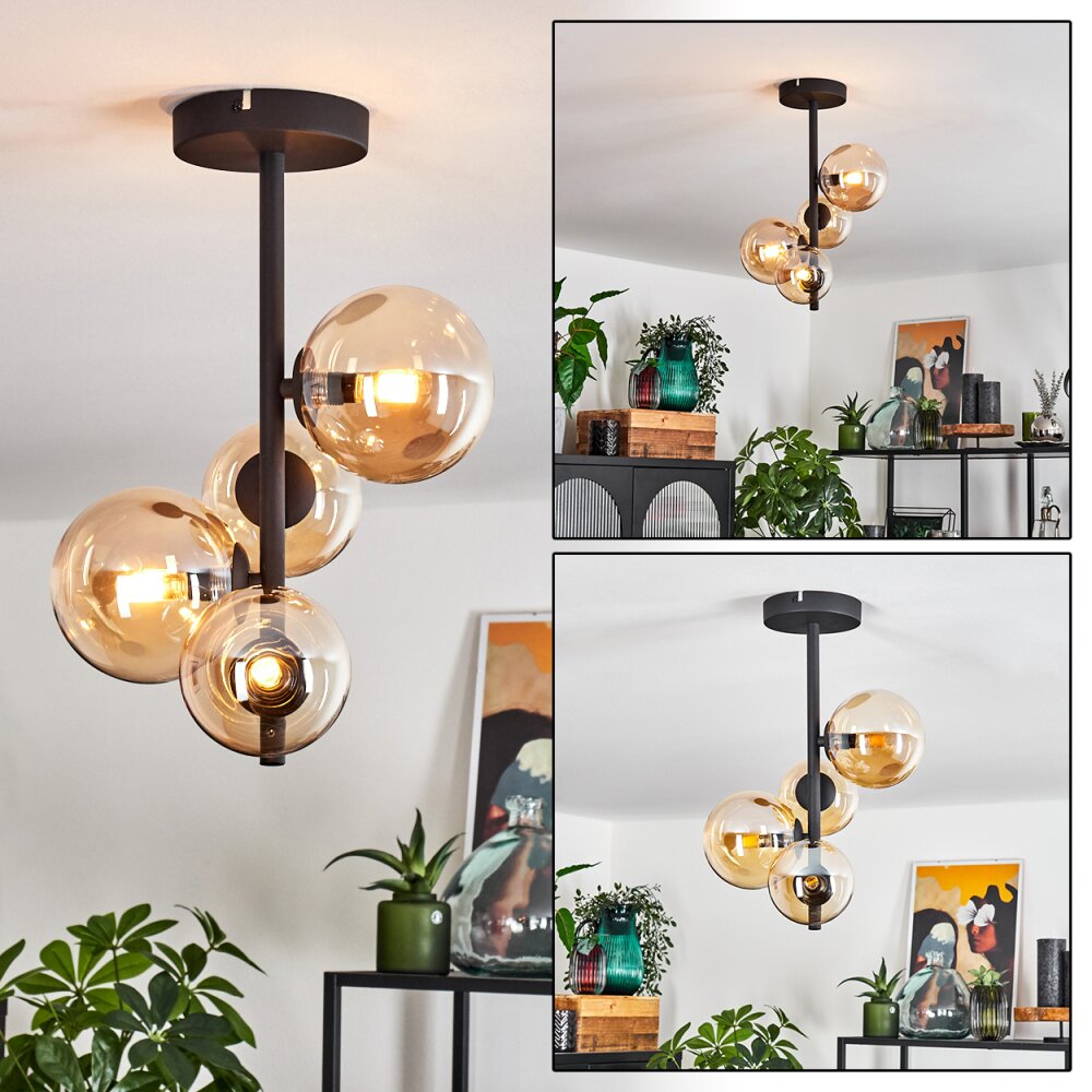 Chehalis Deckenleuchte Schwarz, 4-flammig main product photo