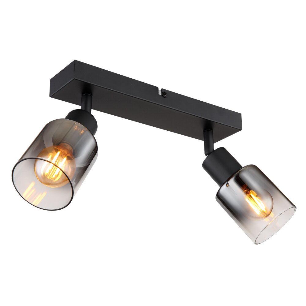 Globo HUBERTUS Deckenleuchte Schwarz, 2-flammig main product photo