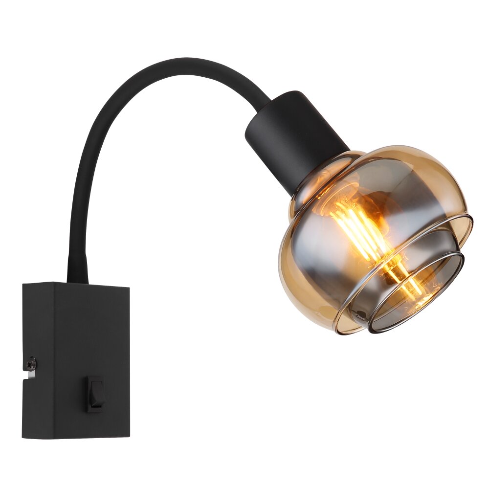 Globo TOKKI Wandleuchte Schwarz, 1-flammig main product photo