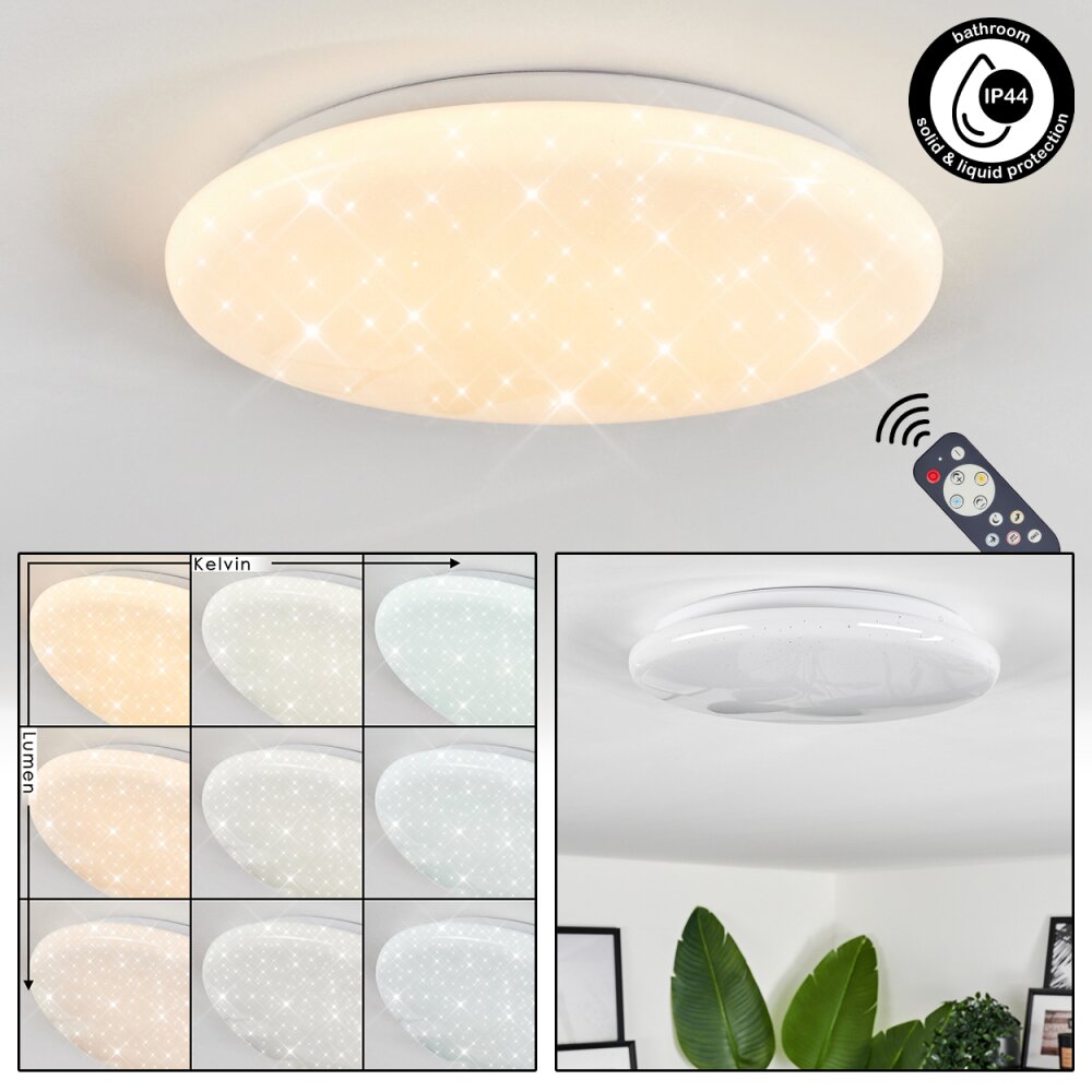 Melres Deckenleuchte LED Weiß, 1-flammig, Fernbedienung main product photo