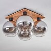 Koyoto Deckenleuchte Glas 20 cm Naturfarben, Schwarz, 4-flammig