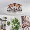 Koyoto Deckenleuchte Glas 20 cm Naturfarben, Schwarz, 4-flammig