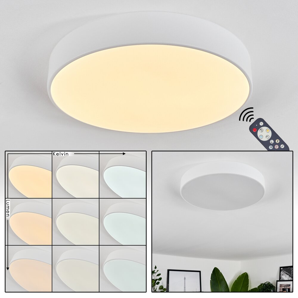 Diagonal Deckenleuchte LED Weiß, 1-flammig, Fernbedienung main product photo