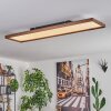 Longvic Deckenleuchte LED Holzoptik, Schwarz, 1-flammig