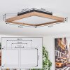 Longvic Deckenpanel LED Braun, Holzoptik, Schwarz, 1-flammig, Fernbedienung