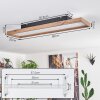 Longvic Deckenpanel LED Braun, Holzoptik, Schwarz, 1-flammig, Fernbedienung