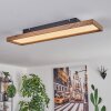 Longvic Deckenpanel LED Braun, Holzoptik, Schwarz, 1-flammig, Fernbedienung