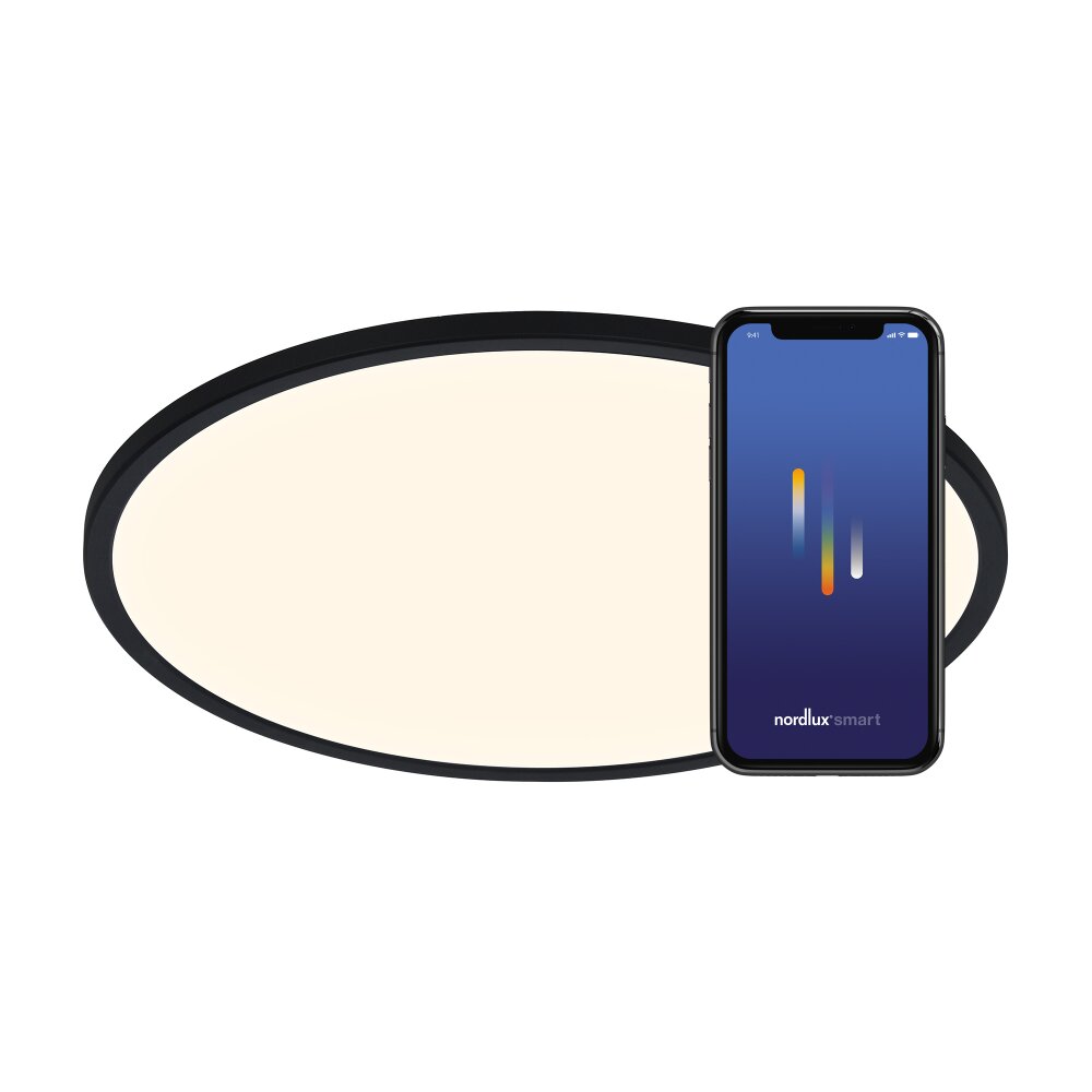 Nordlux OjaSmart Deckenpanel LED Schwarz, 1-flammig