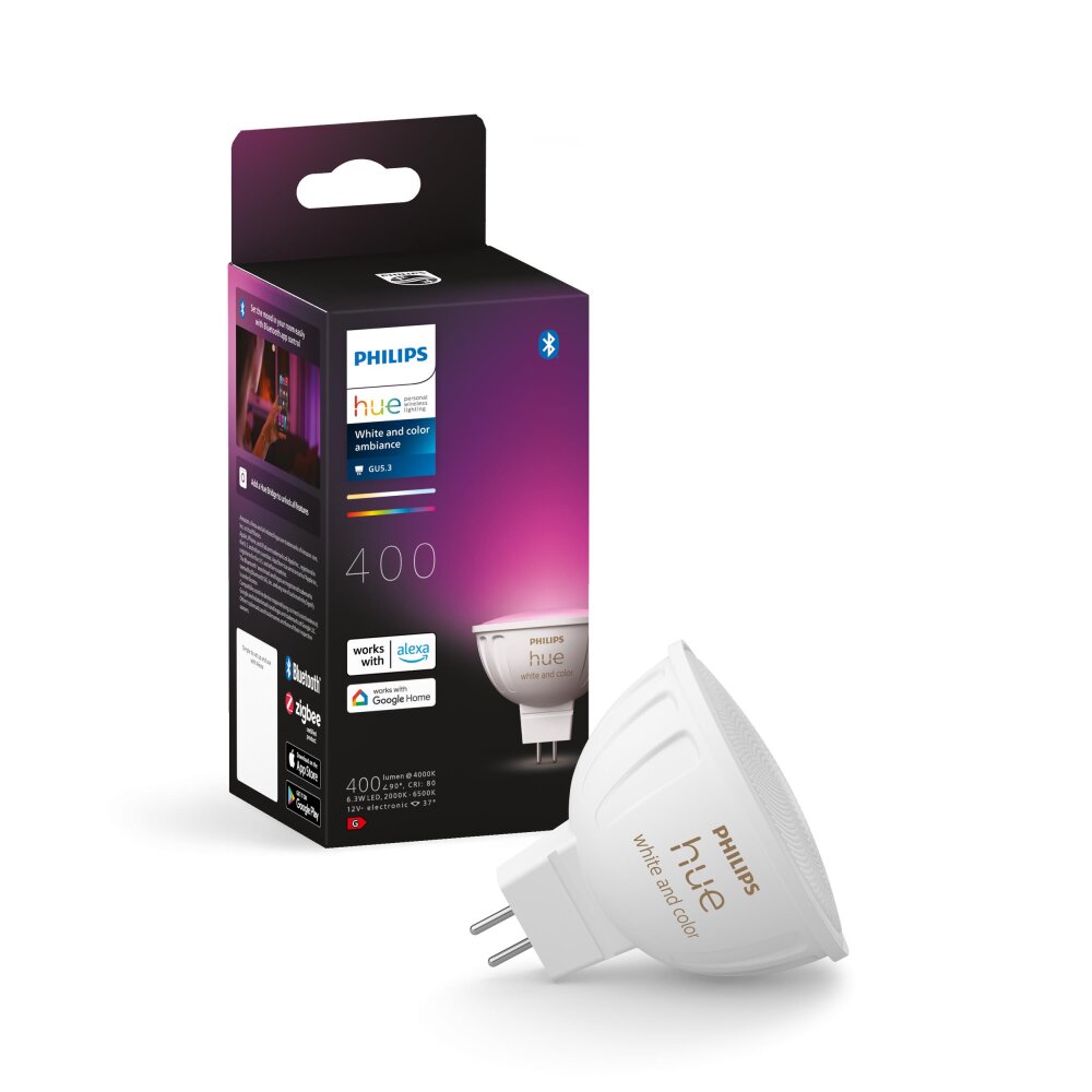 Philips Hue LED GU5.3 6,3 Watt 2000-6500 Kelvin 400 Lumen main product photo