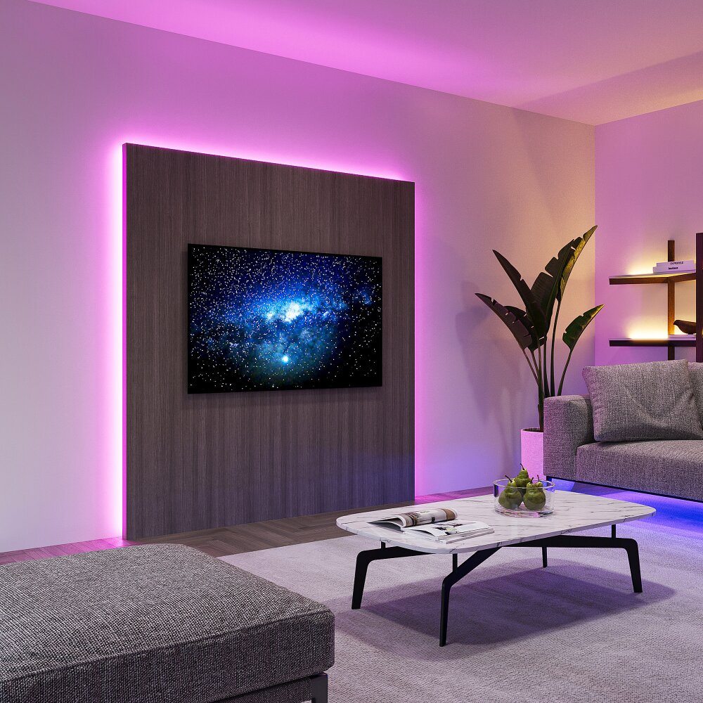 Reality SCREEN LED-Streifen Schwarz, 1-flammig, Fernbedienung, Farbwechsler main product photo