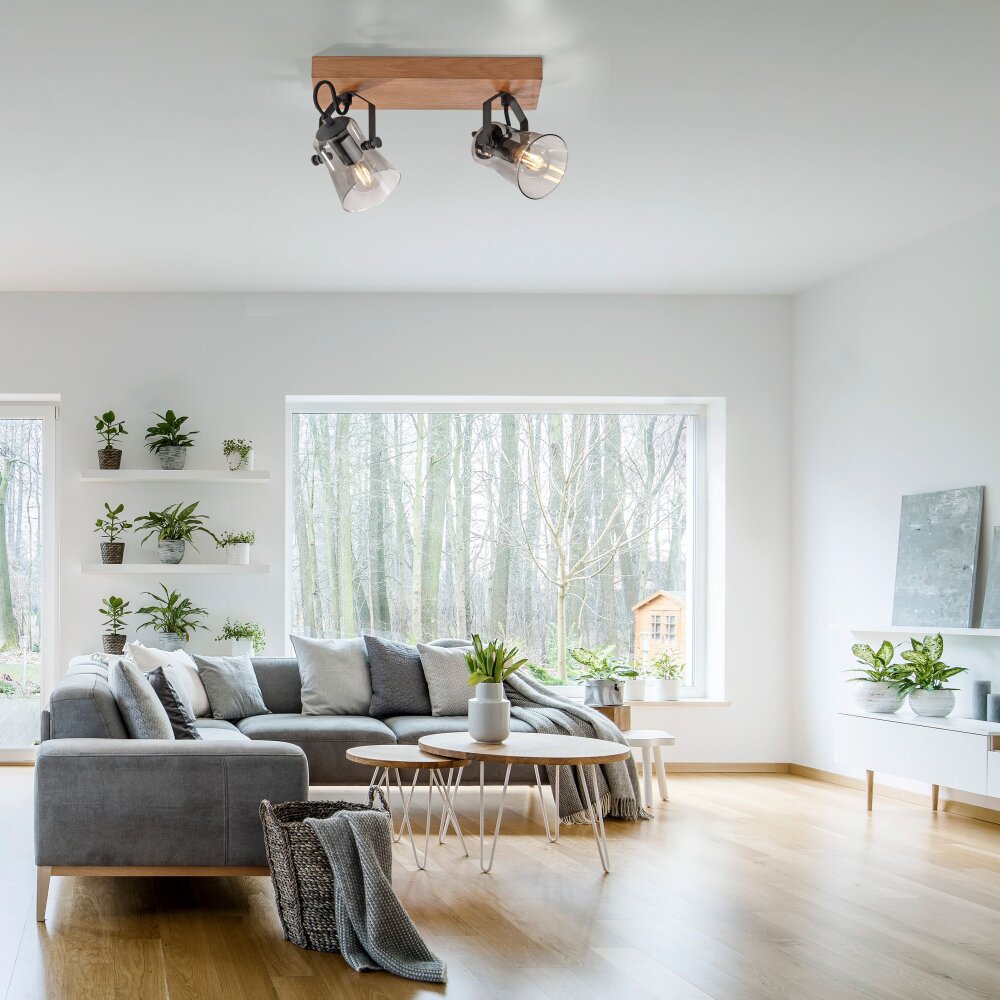 Leuchten Direkt GREEN LANGSTRÖM Deckenleuchte Naturfarben, Schwarz, 2-flammig main product photo