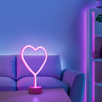 Leuchten Direkt NEON-HERZ Dekoleuchte LED Pink, 1-flammig