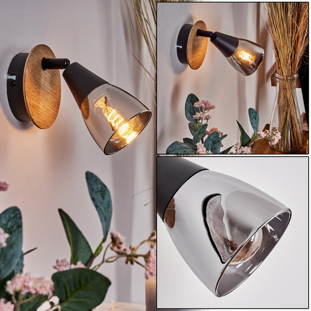 Leteque Wandleuchte Naturfarben, Schwarz, 1-flammig main product photo