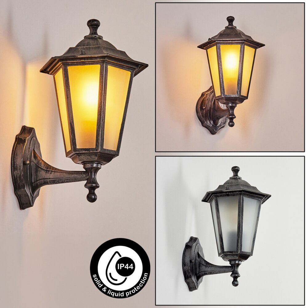 Loria Außenwandleuchte Schwarz, Silber, 1-flammig main product photo
