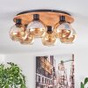 Koyoto Deckenleuchte Glas 15 cm Naturfarben, Schwarz, 6-flammig