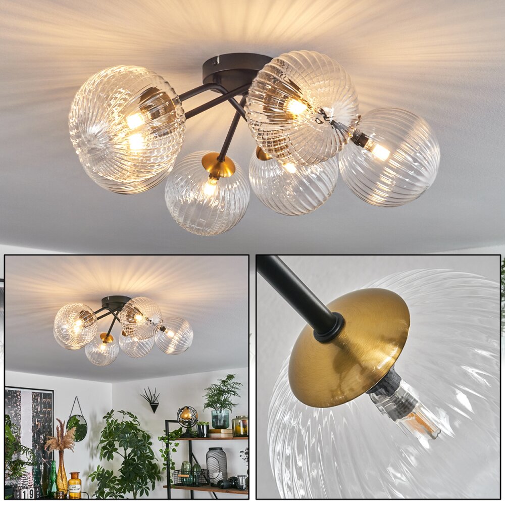 Chehalis Deckenleuchte Gold, Schwarz, 6-flammig main product photo