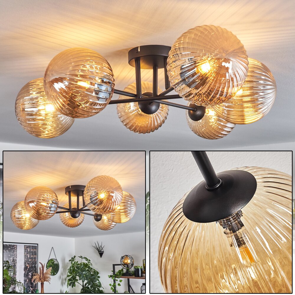 Chehalis Deckenleuchte Bernsteinfarben, 6-flammig main product photo