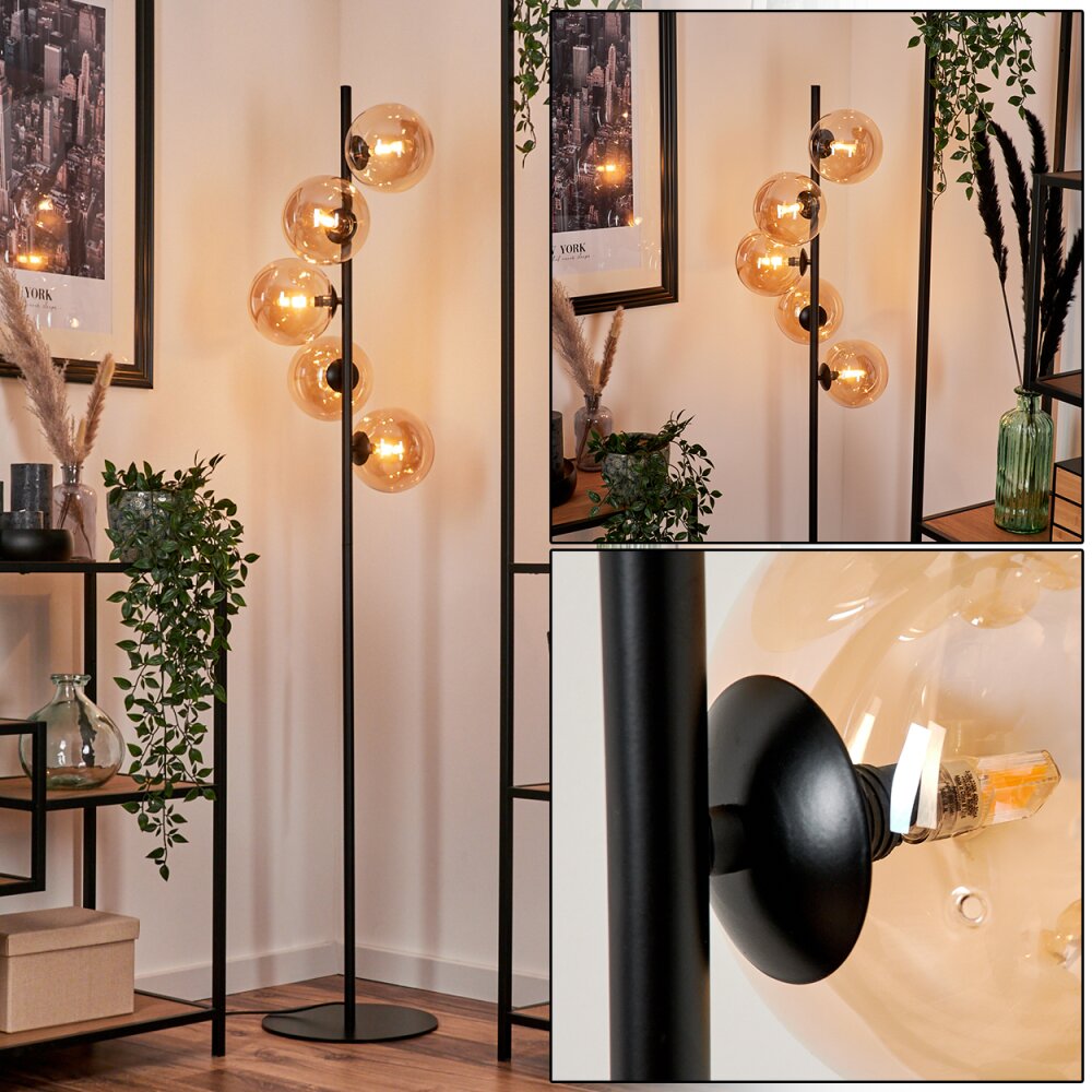 Remaisnil Stehleuchte Bernsteinfarben, 5-flammig main product photo