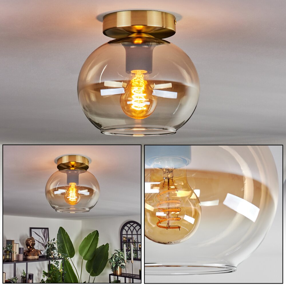 Apedo Deckenleuchte Glas 20 cm Messing, 1-flammig main product photo