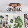 Koyoto Deckenleuchte Glas 20 cm Naturfarben, Schwarz, 5-flammig