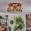 Koyoto Deckenleuchte Glas 20 cm Naturfarben, Schwarz, 5-flammig