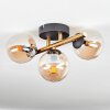 Chehalis Deckenleuchte Glas 10 cm Gold, Schwarz, 3-flammig