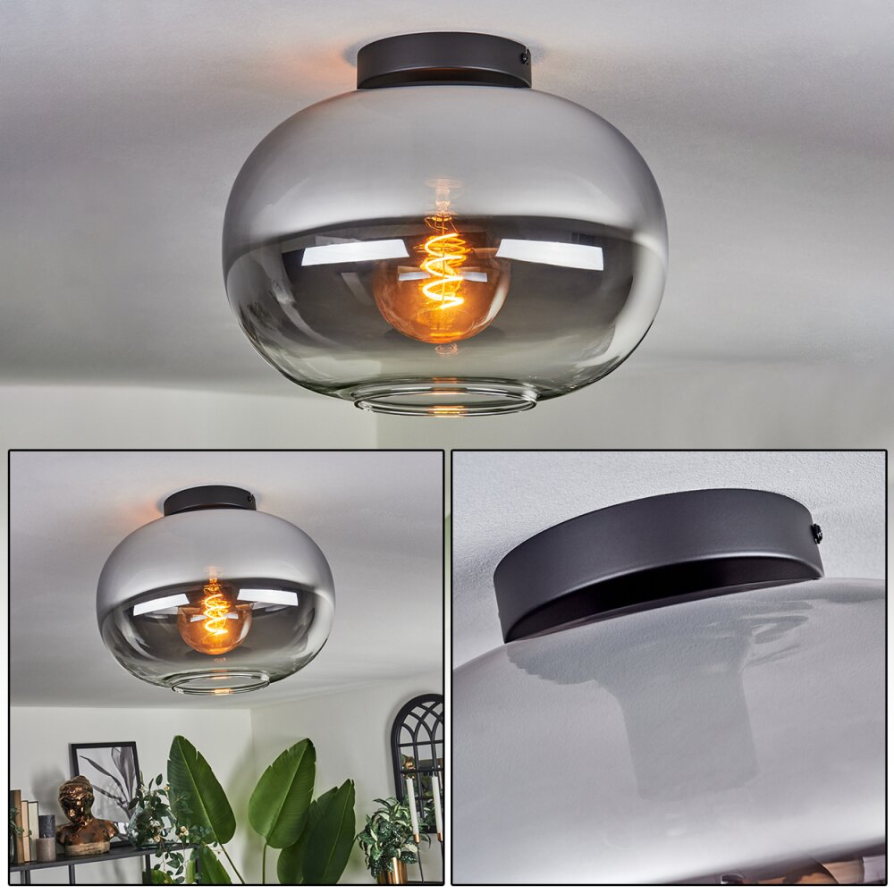 Apedo Deckenleuchte Glas 30cm Klar, Rauchfarben, 1-flammig main product photo
