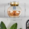 Apedo Deckenleuchte Glas 20 cm Messing, 1-flammig