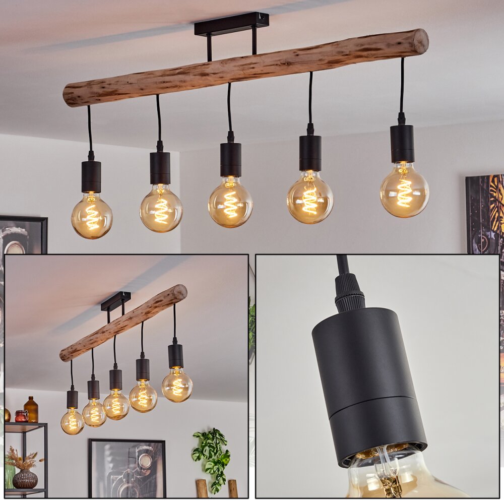 Soungou Deckenleuchte Naturfarben, Schwarz, 5-flammig main product photo