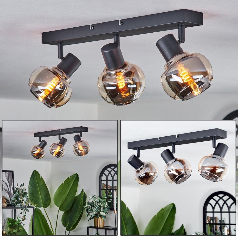 Cevio Deckenleuchte Schwarz, 3-flammig main product photo