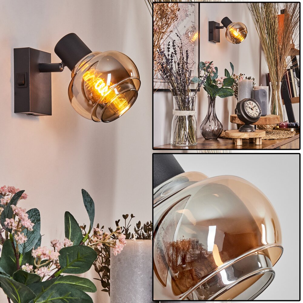 Cevio Wandleuchte Schwarz, 1-flammig main product photo