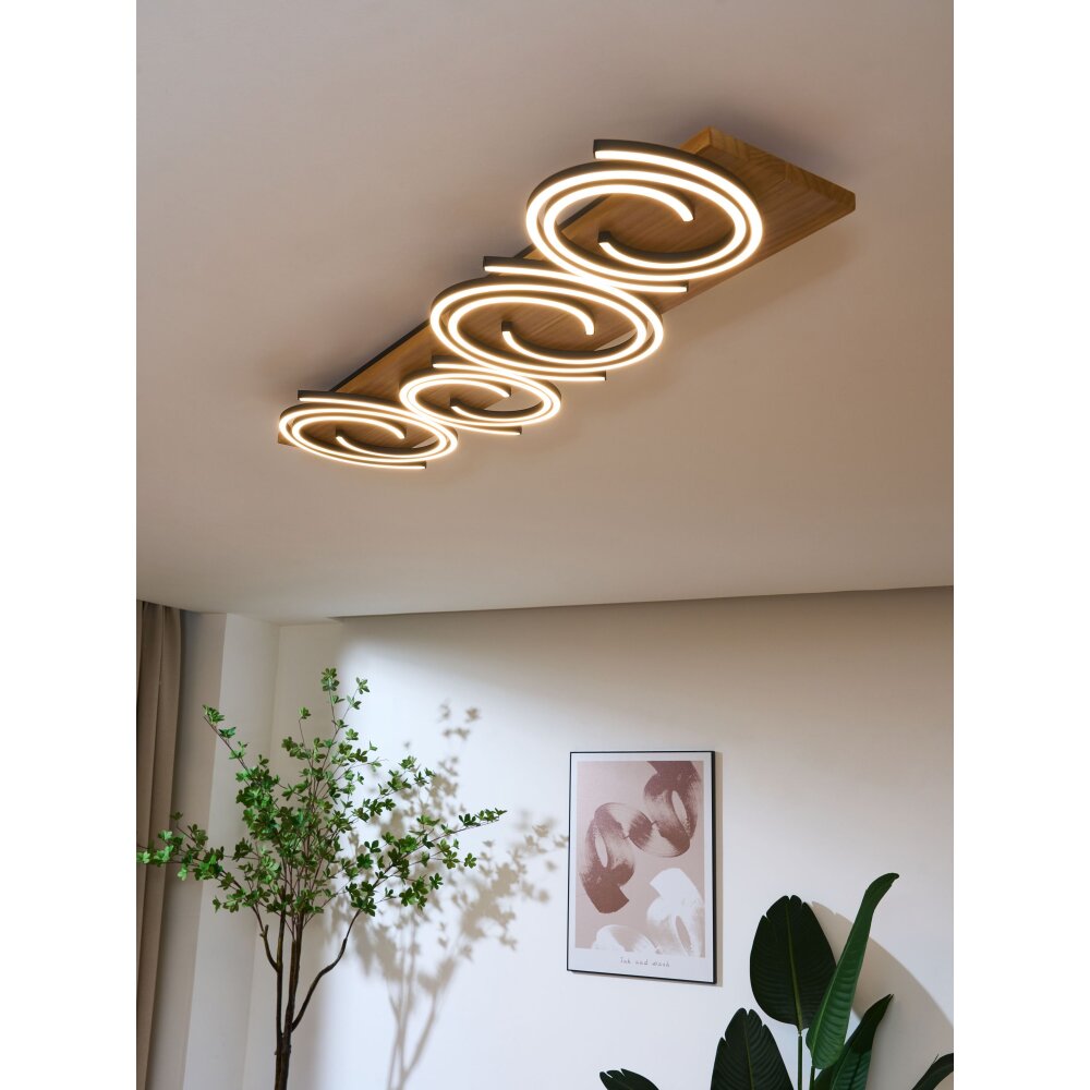 Lutec Rifia Deckenleuchte LED Naturfarben, Schwarz, 4-flammig main product photo