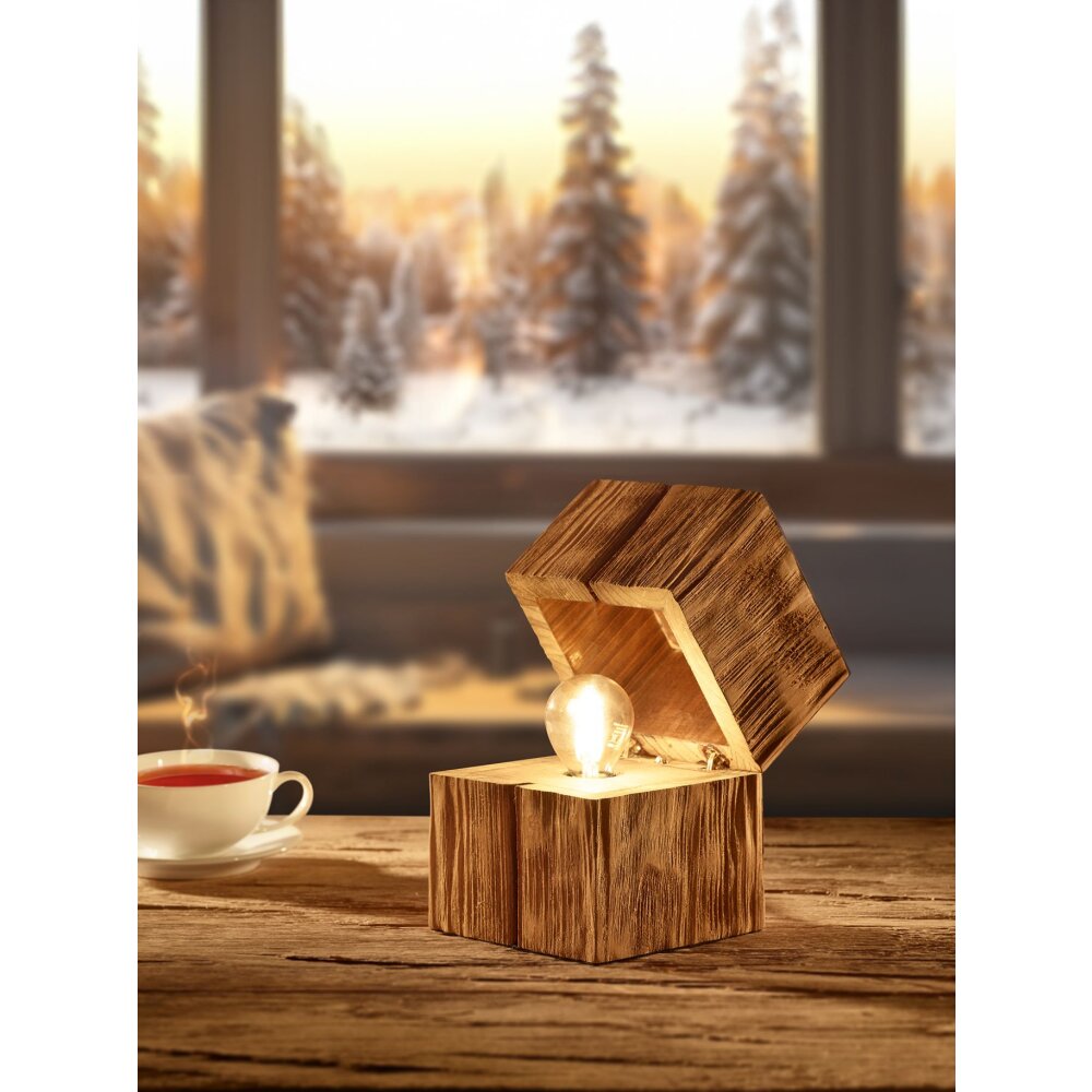 Trio TREASURE Tischleuchte LED Holz hell, 1-flammig main product photo