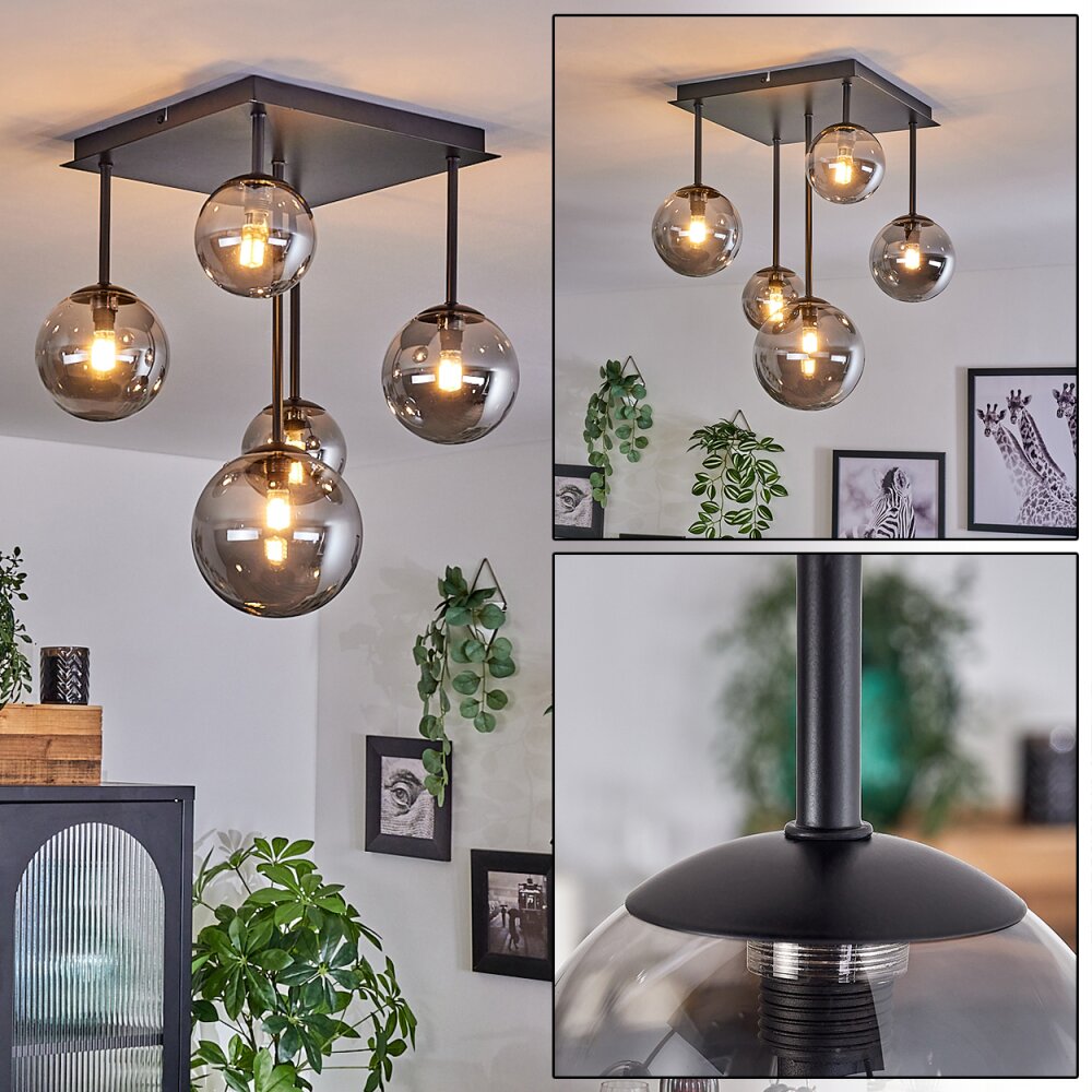 Chehalis Deckenleuchte Glas 10 cm, 12 cm, 15 cm Rauchfarben, 5-flammig main product photo