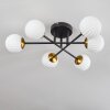 Chehalis Deckenleuchte Glas 10 cm Gold, Schwarz, 6-flammig