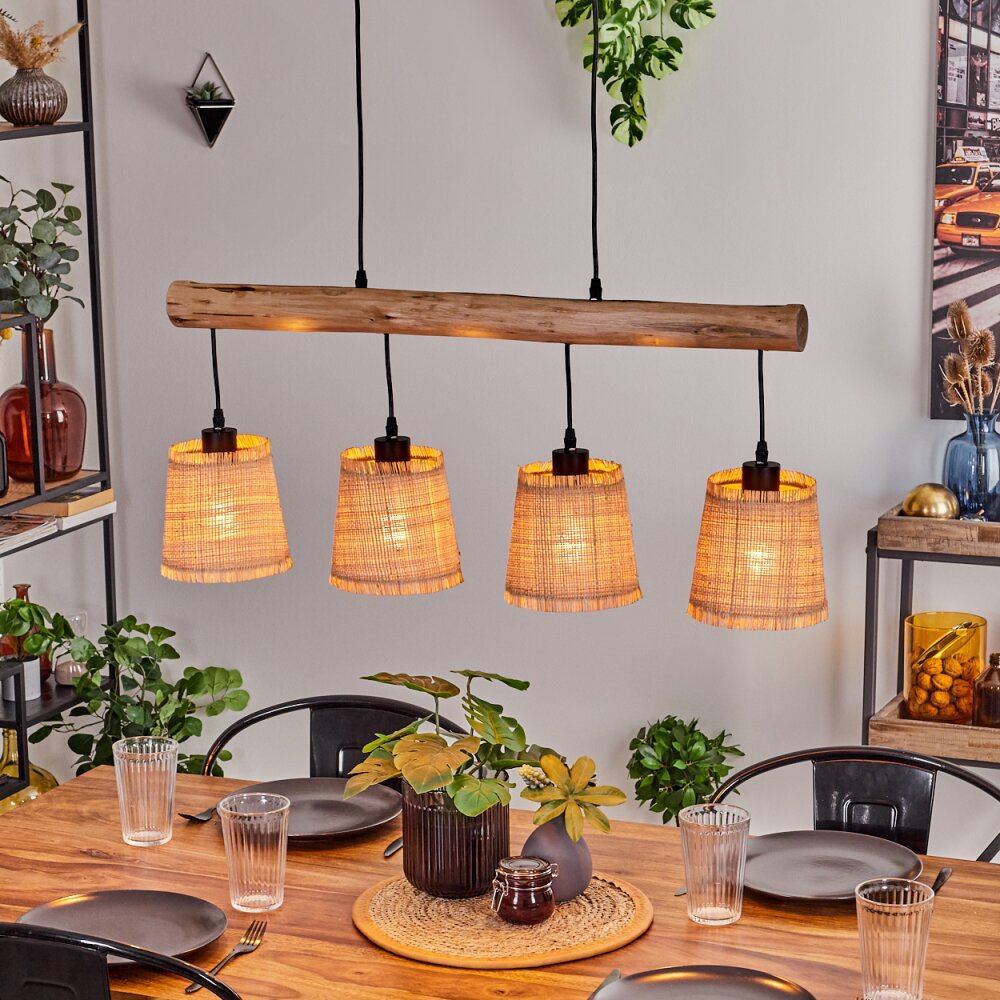 Soungou Pendelleuchte Naturfarben, Schwarz, 4-flammig main product photo