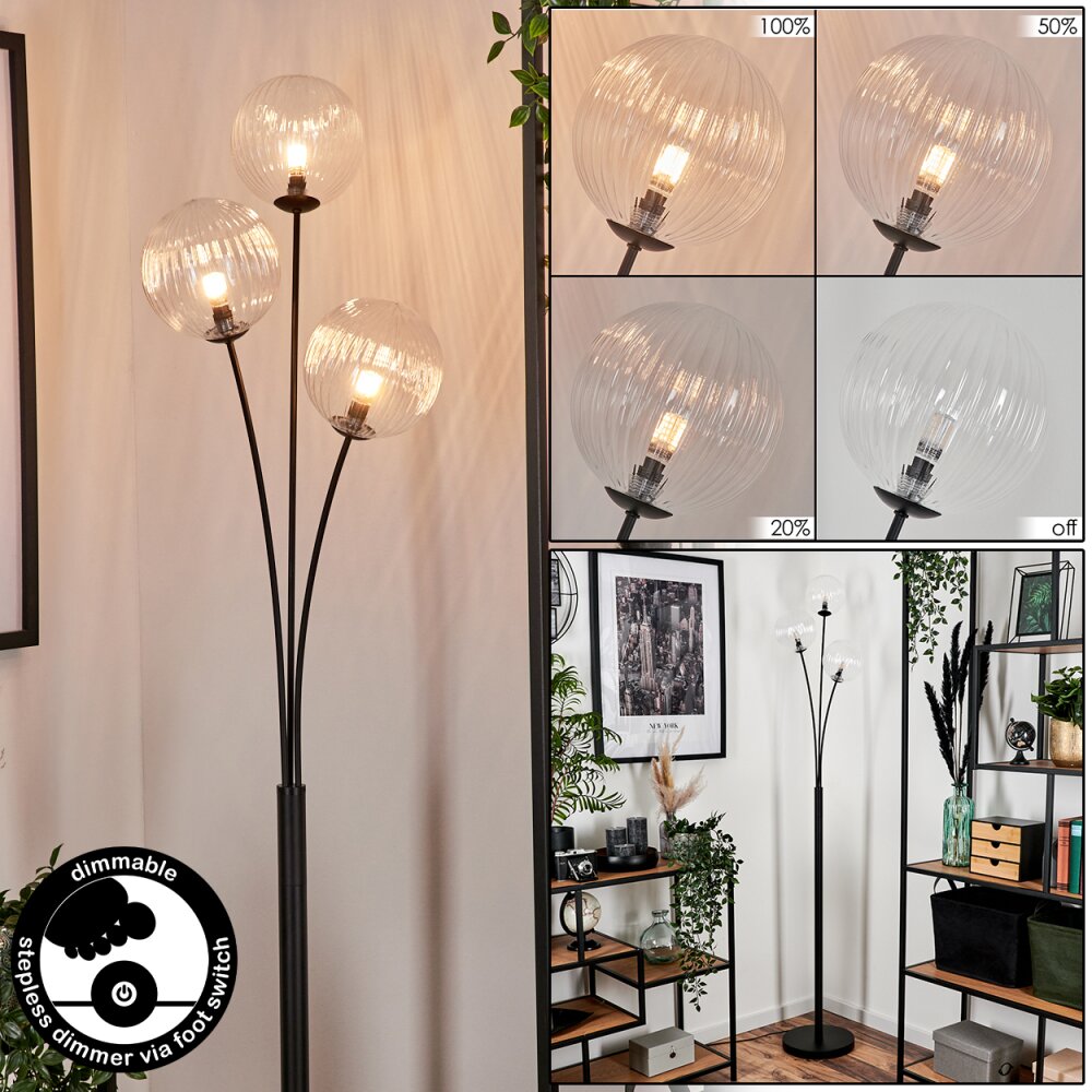 Bernado Stehleuchte Glas 15 cm Klar, 3-flammig main product photo