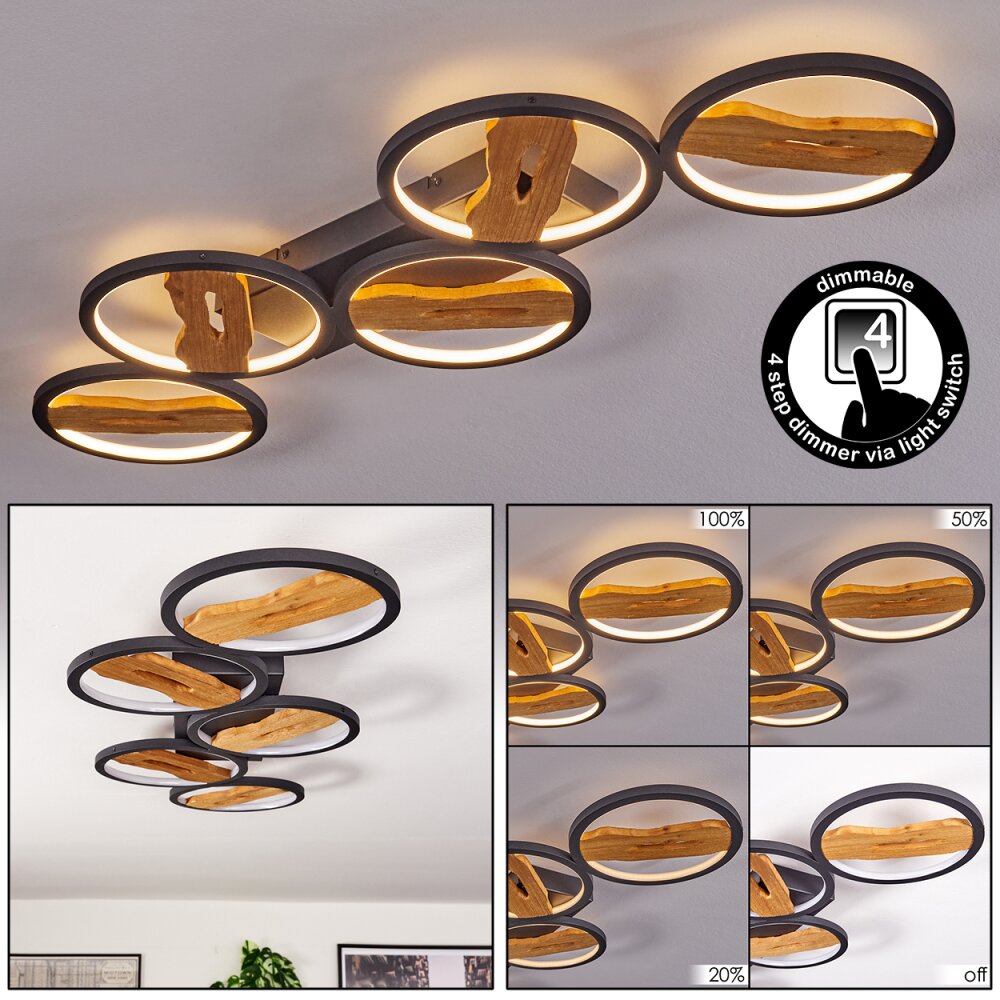 Cornol Deckenleuchte LED Naturfarben, Schwarz, 1-flammig main product photo