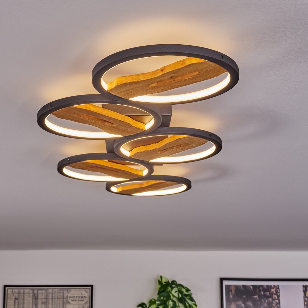 Cornol Deckenleuchte LED Naturfarben, Schwarz, 1-flammig
