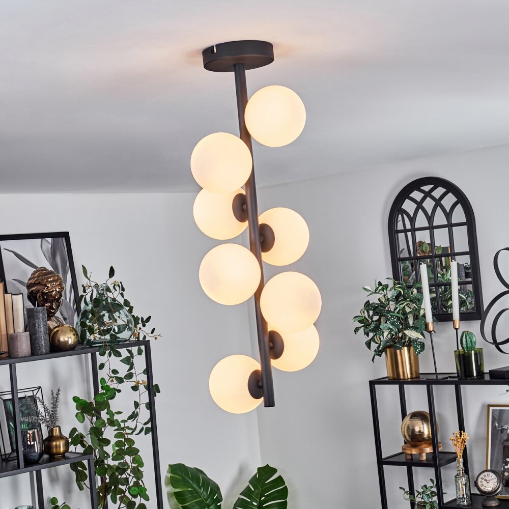 Chehalis Deckenleuchte Glas 10 cm Weiß, 8-flammig