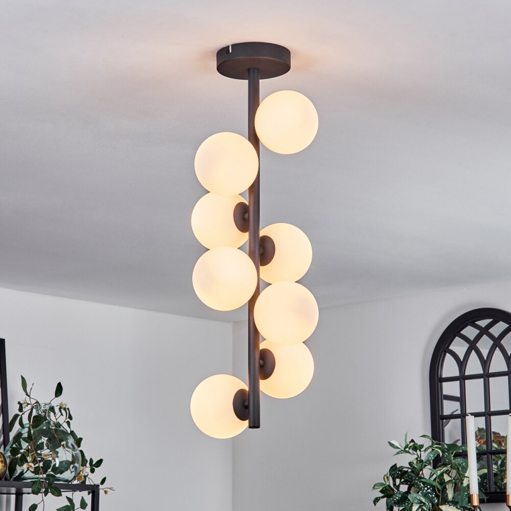 Chehalis Deckenleuchte Glas 10 cm Weiß, 8-flammig