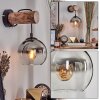 Koyoto Wandleuchte Glas 15 cm Naturfarben, Schwarz, 1-flammig