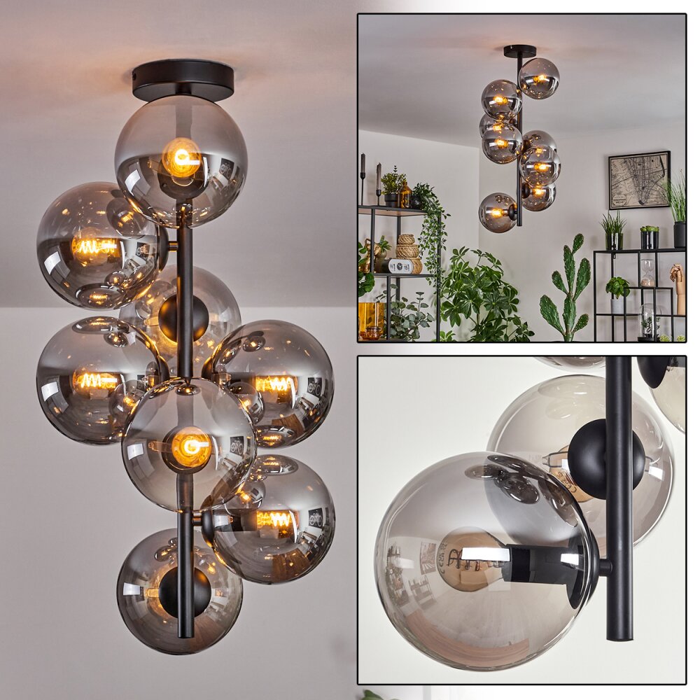 Gastor Deckenleuchte Glas 15 cm Rauchfarben, 8-flammig main product photo